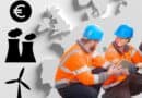 Un technicien et une technicien figurent au premier plan à droit. A gauche, 3 pictos : euros, centrale nucléaire et éolienne. En fond d'image figure la carte de l'Europe.